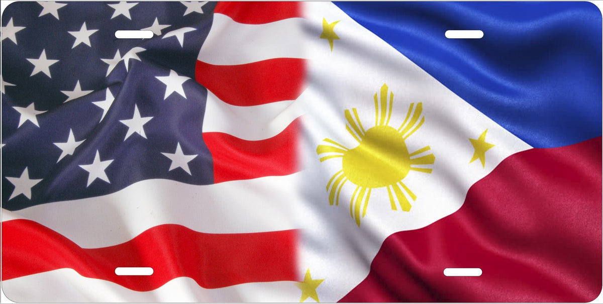 American and Filipino Flags license plate design