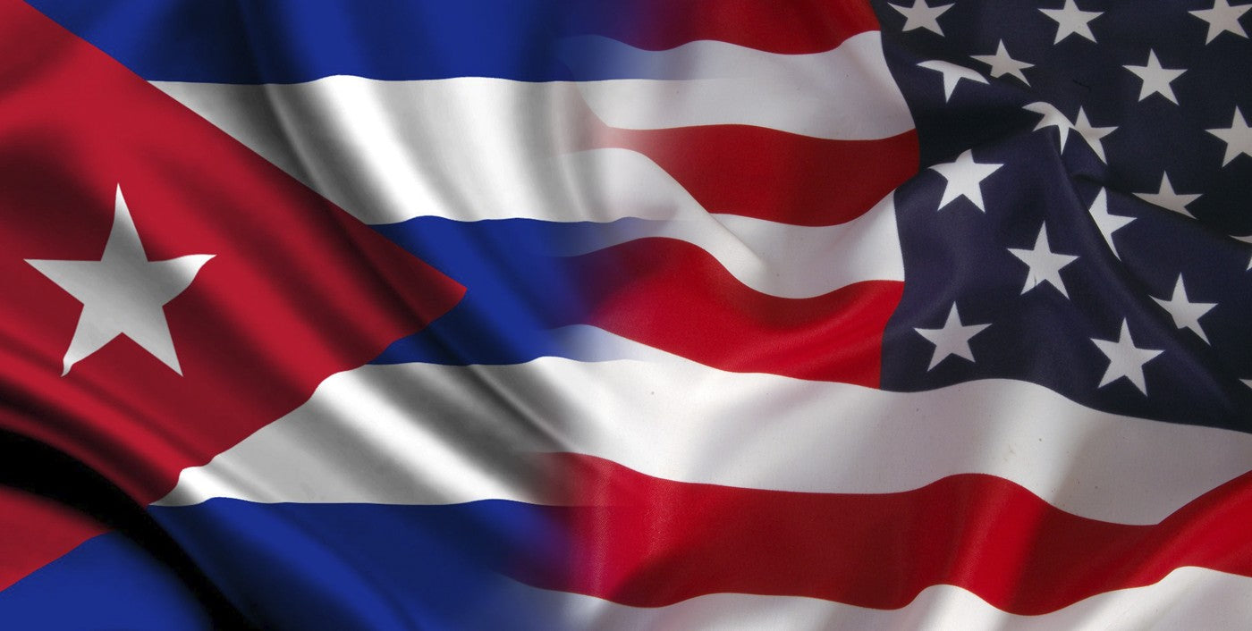 American and Cuban Flags license plate design