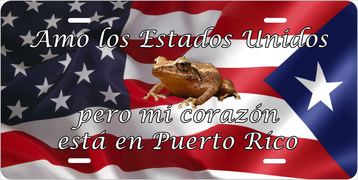 America and Puerto Rico — Heart in Puerto Rico license plate design