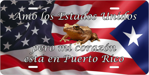 America and Puerto Rico — Heart in Puerto Rico license plate design