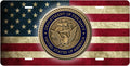 Navy Emblem — Rustic Flag license plate design
