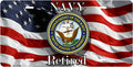 Navy Retired — Flag license plate design