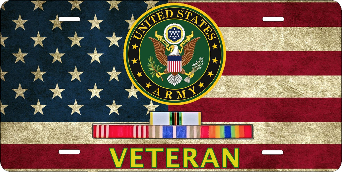 Army Veteran — Service Ribbons license plate design