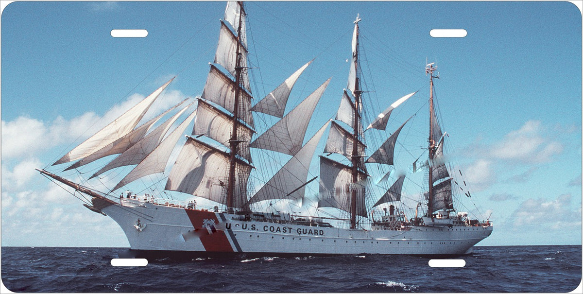 Coast Guard Sailing Ship license plate design