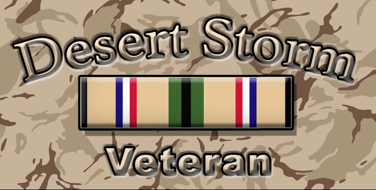 Desert Storm Vet license plate design