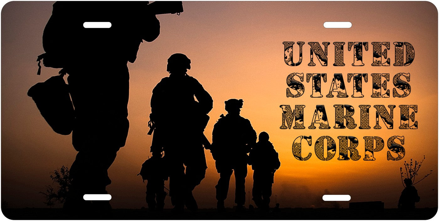 Marines on Patrol — Bold Lettering license plate design
