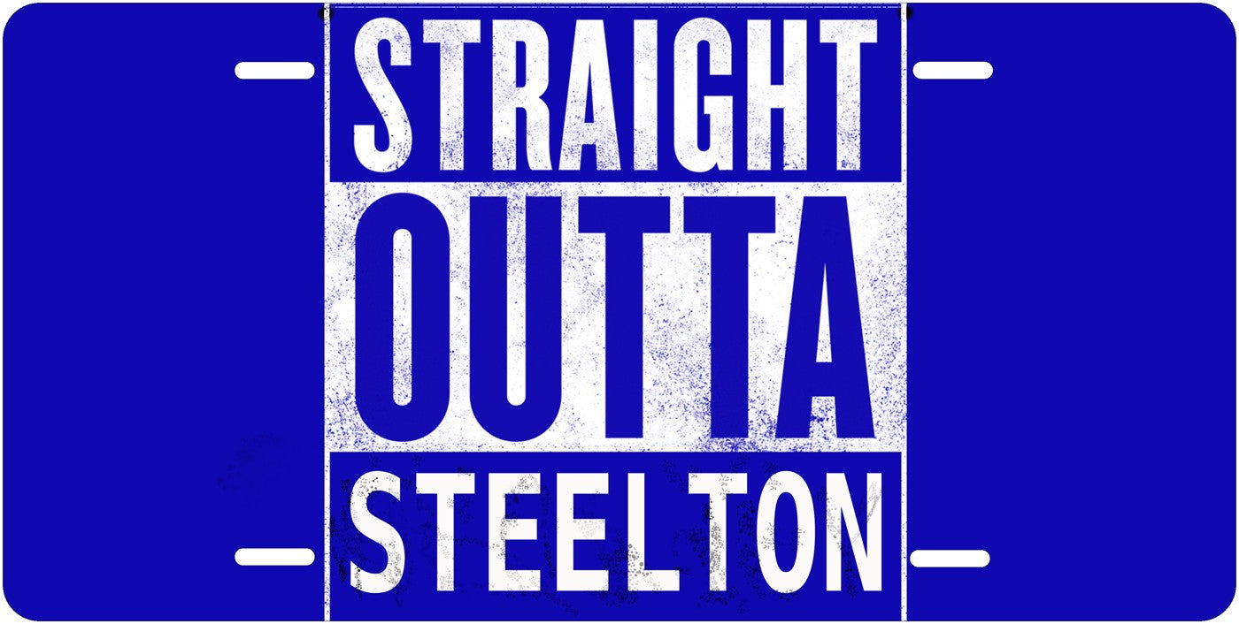 Straight Outta Steelton license plate design