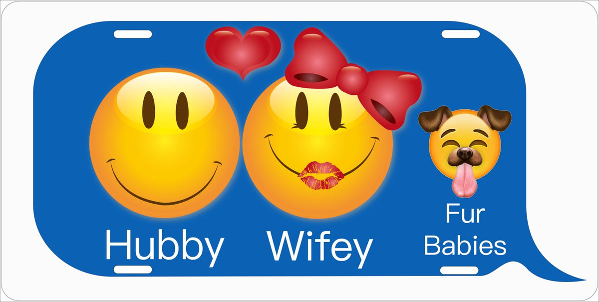 Hubby, Wifey and Fur Babies license plate design