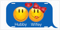 Hubby and Wifey license plate design