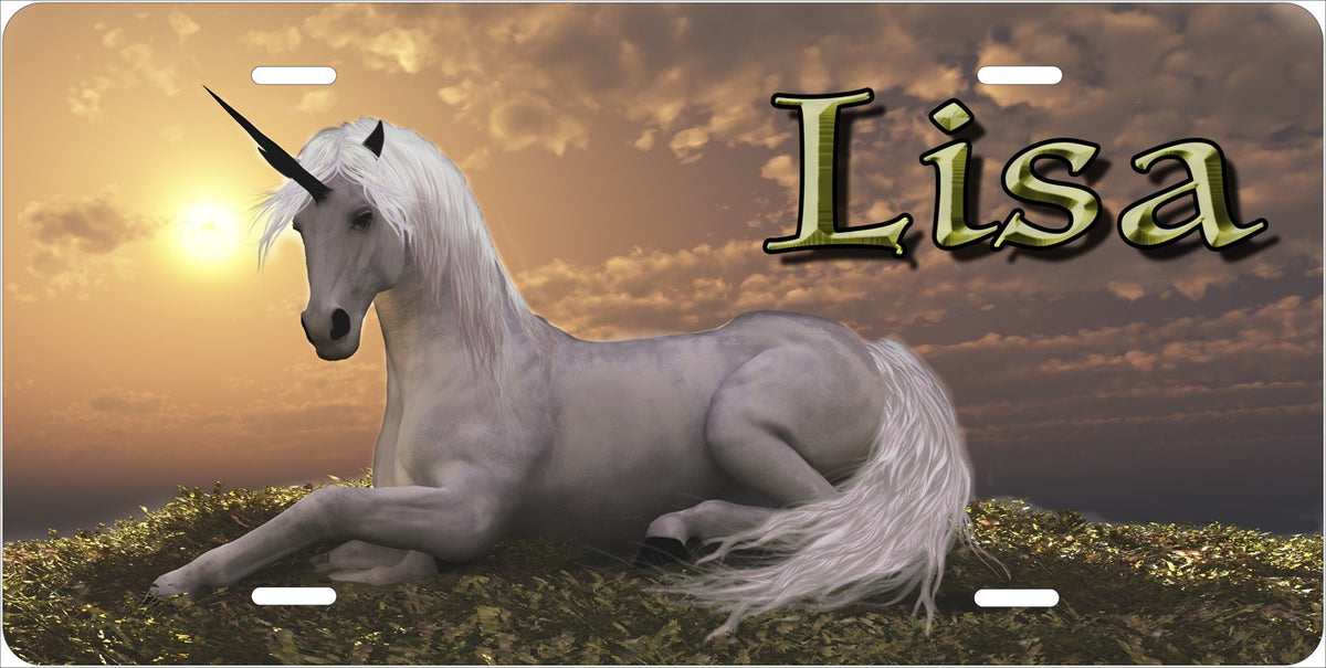 White Horse license plate design; sample names shown