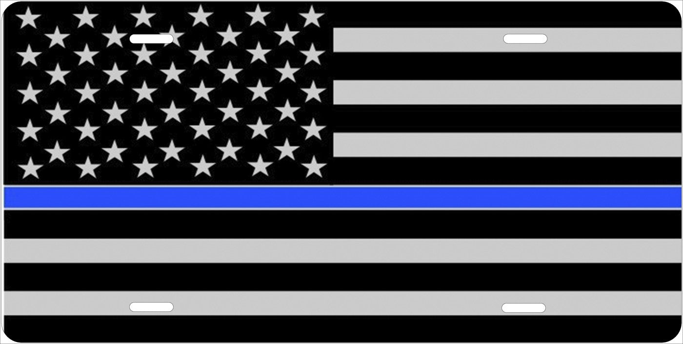 Thin Blue Line — American Flag license plate design