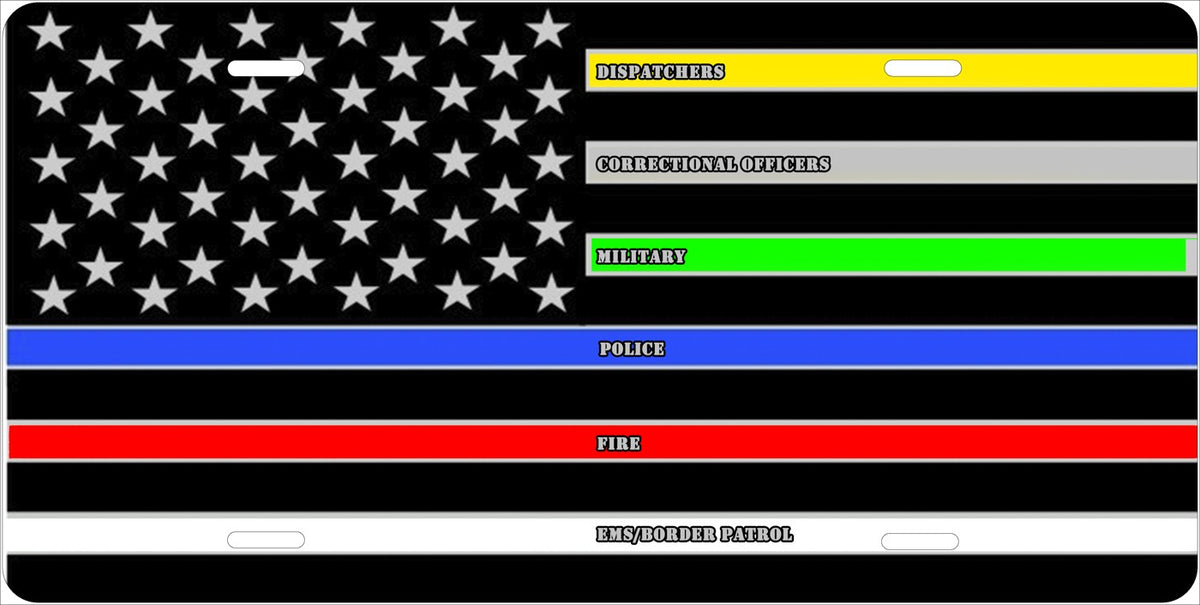 First Responders — Five Lines license plate design