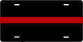 Thin Red Line — Black license plate design