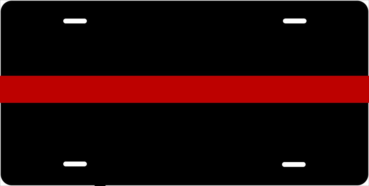 Thin Red Line — Black license plate design