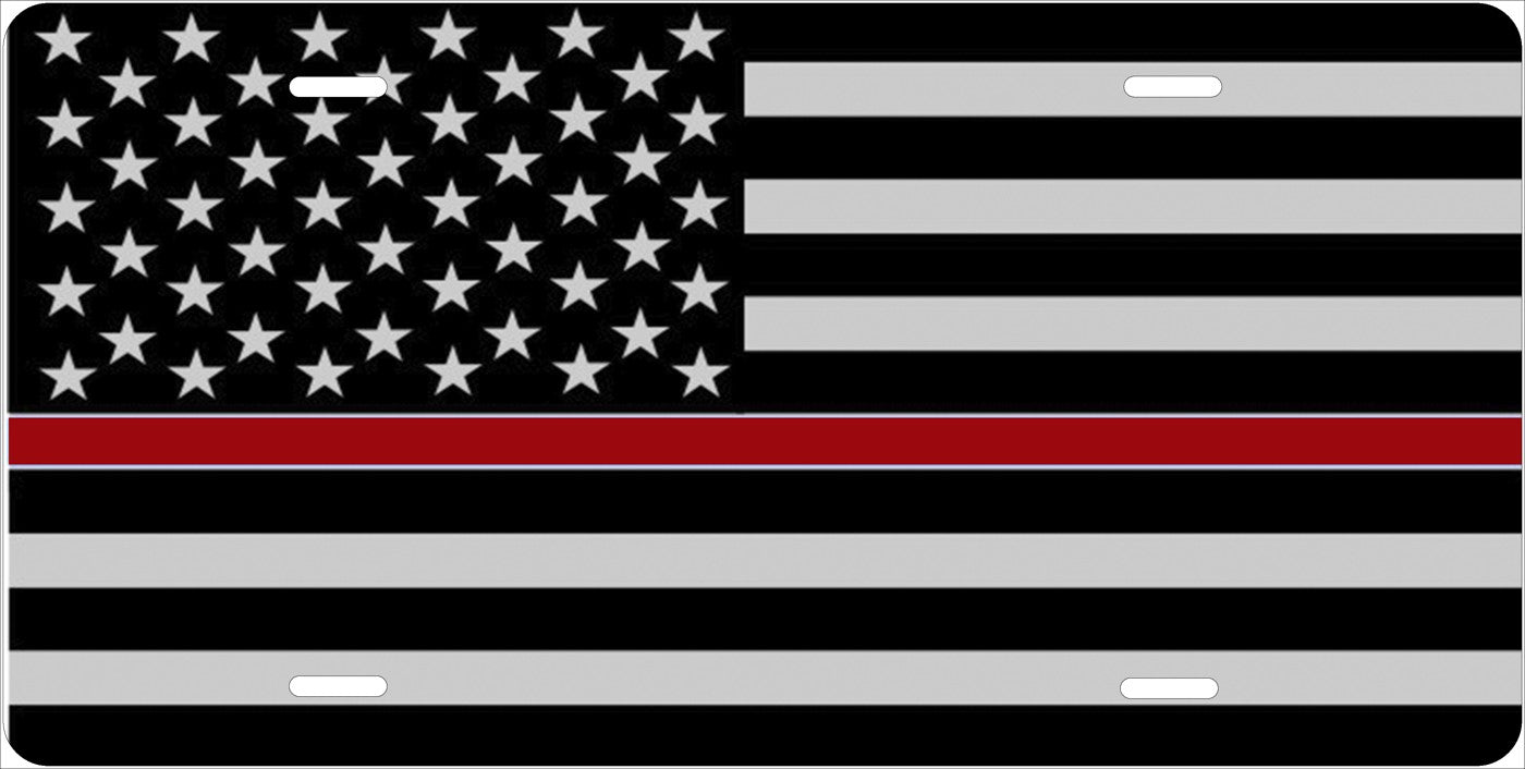 Thin Red Line — American Flag license plate design