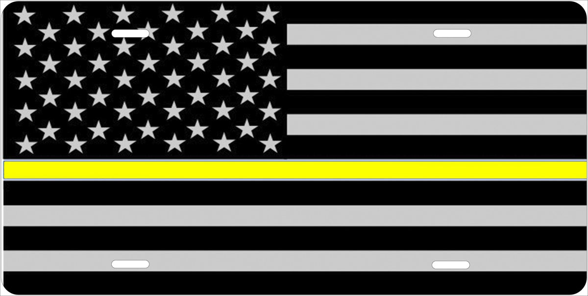 Thin Yellow Line — American Flag license plate design