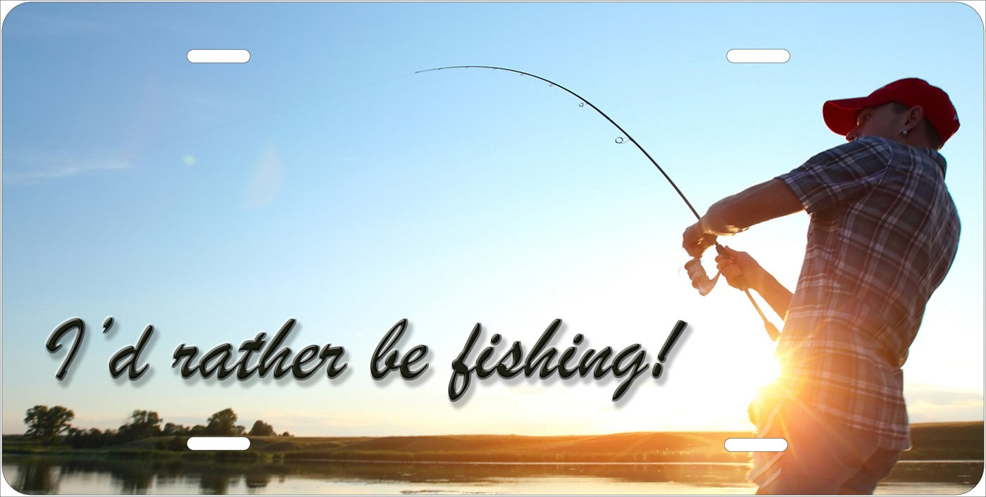 Rather Be Fishing license plate design
