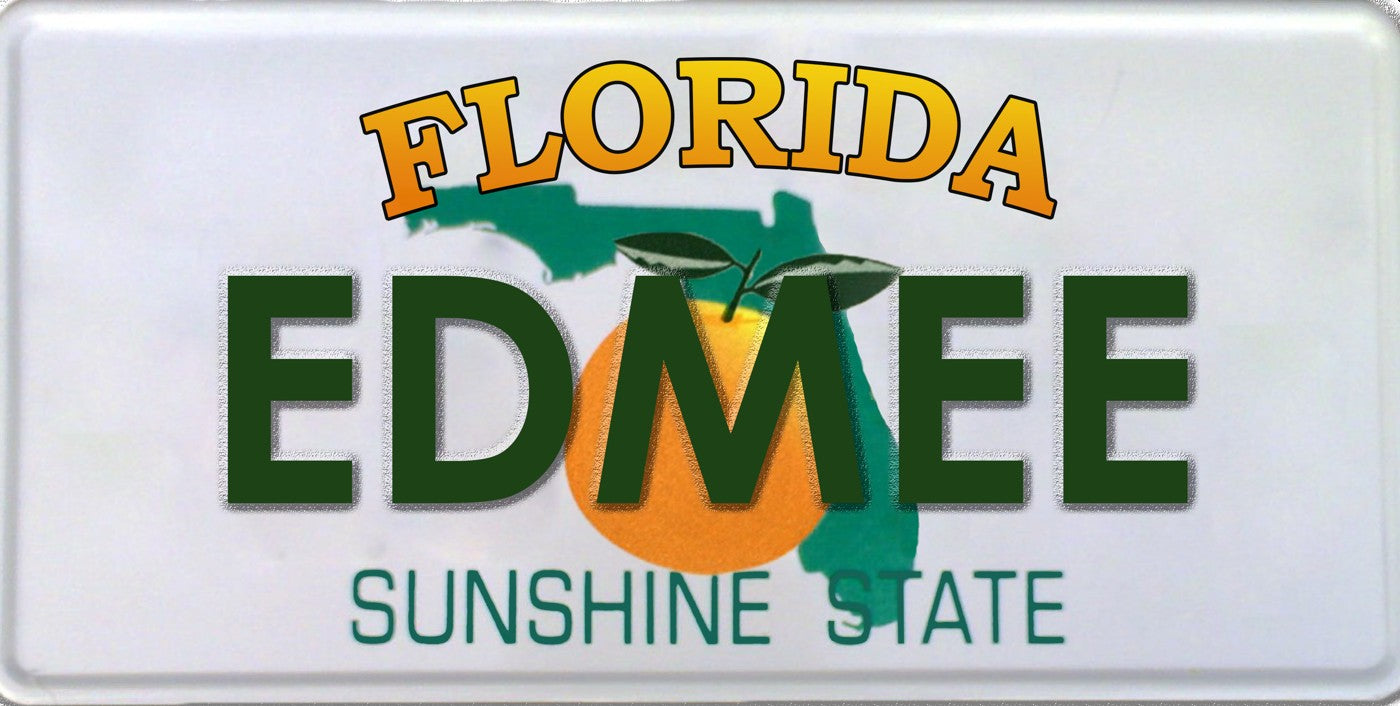Florida — Name license plate design; sample names shown