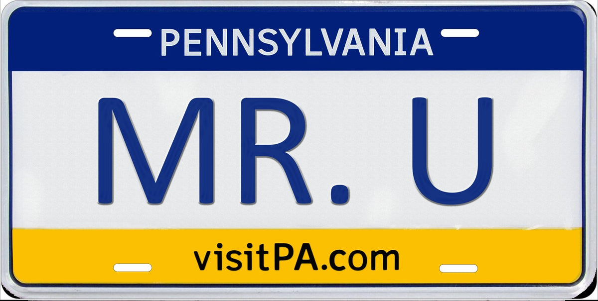 Pennsylvania — Name license plate design; sample names shown
