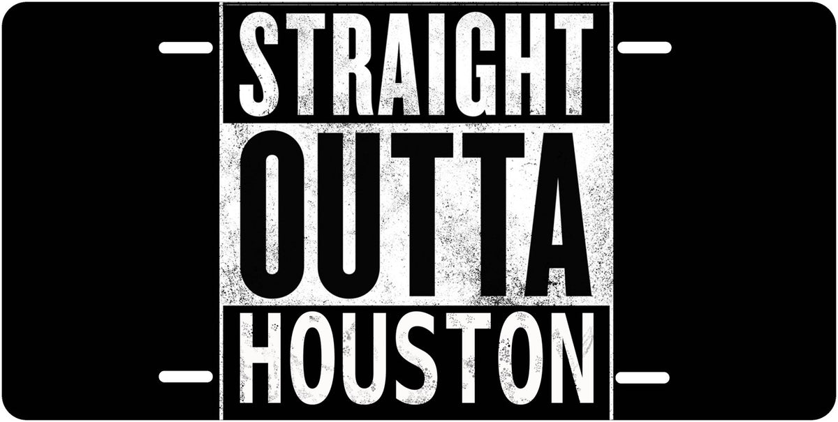Straight Outta Houston license plate design