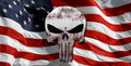 Skull and American Flag license plate design