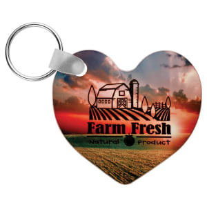 Heart two-sided photo keychain