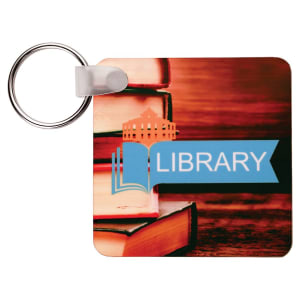 Square two-sided photo keychain